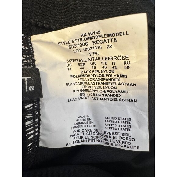 Miracle Suit Black Regatta Size 14 One Piece Swimsuit NWT High Neck - Picture 7 of 13